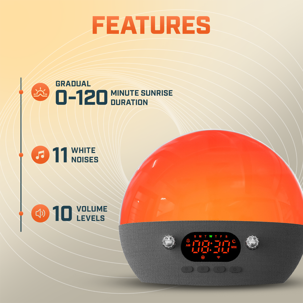 Smart Wake Up Sunrise Alarm Clock Pro