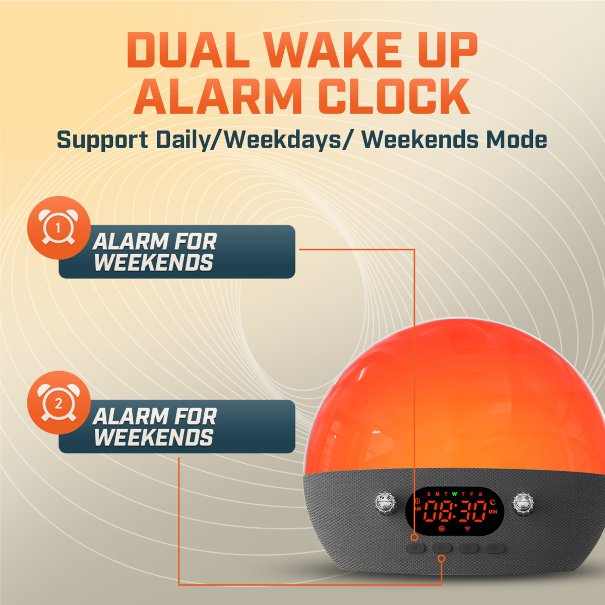 Smart Wake Up Sunrise Alarm Clock Pro