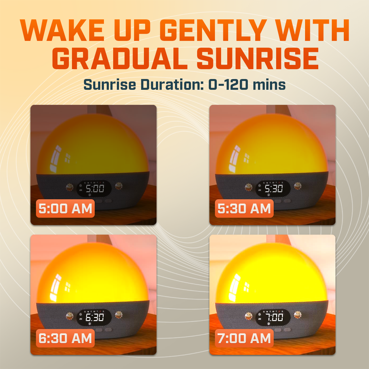 Smart Wake Up Sunrise Alarm Clock Pro